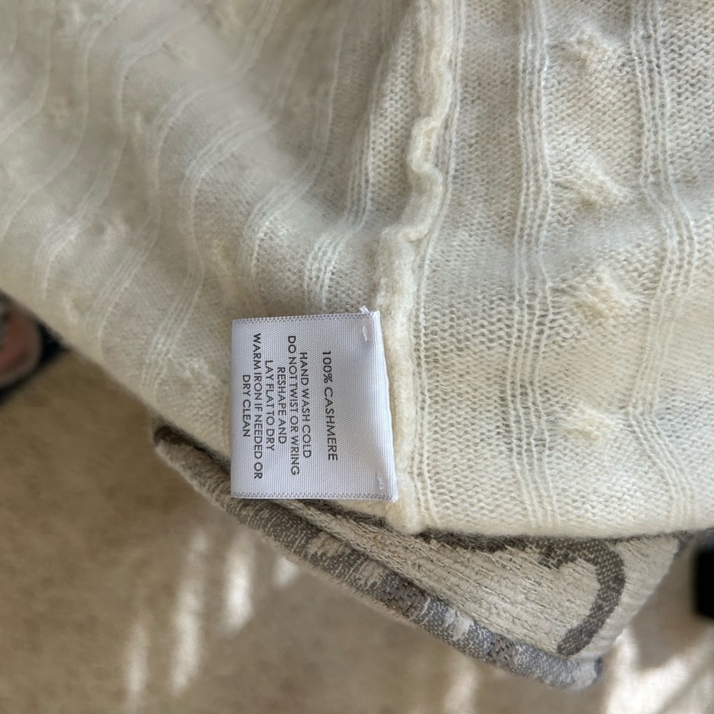 White + Warren Cashmere Textured Cream Cardigan - Picture 9 of 9